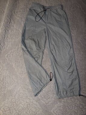 Cider Light Gray Wide-Leg Jogger Pants